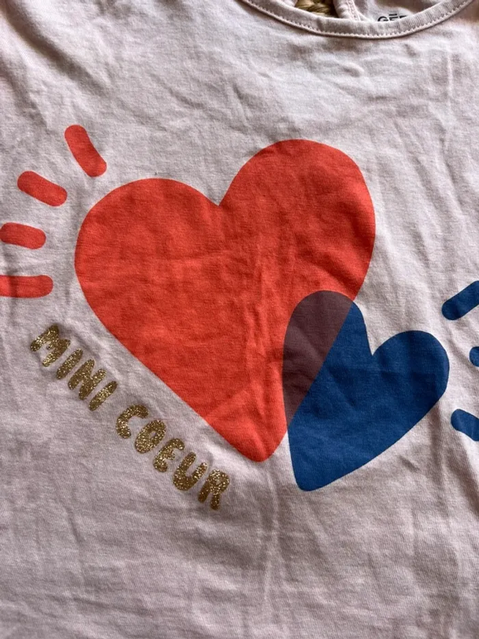 Teeshirt cœur en coton gemo 3 ans - photo numéro 2