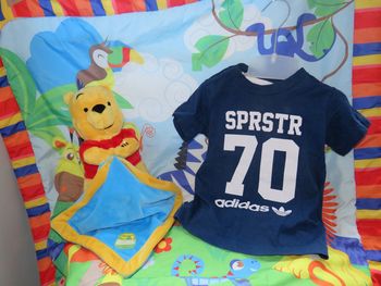 T-shirt manche courte 12 mois, adidas, bleu, garçon, superstar