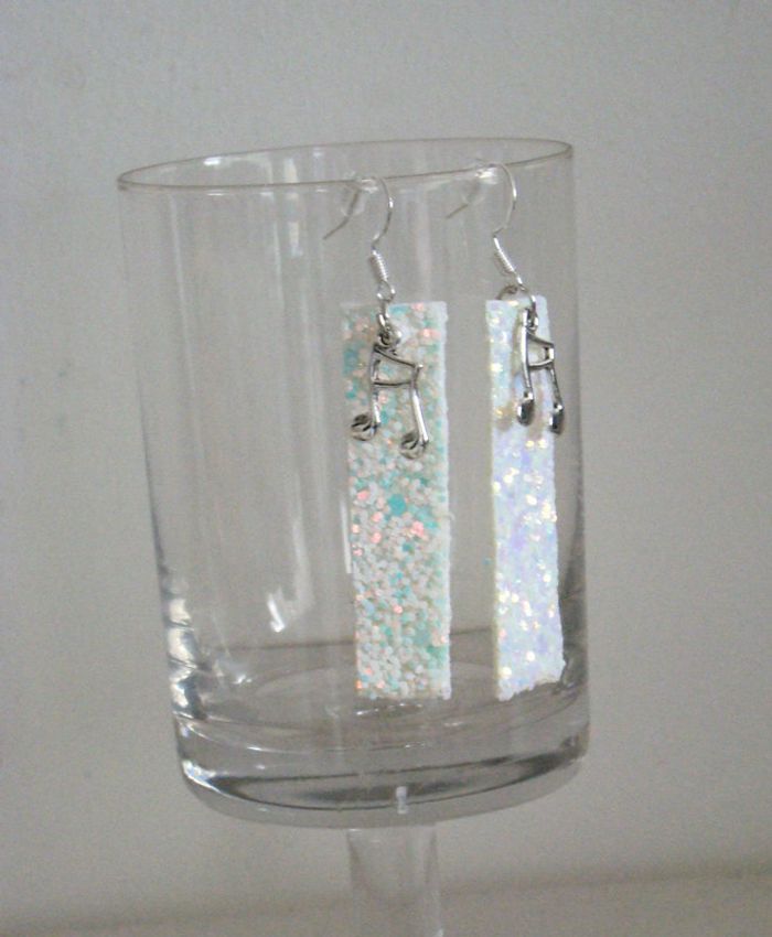 boucles or notes musique cr argent 925 - photo numéro 3