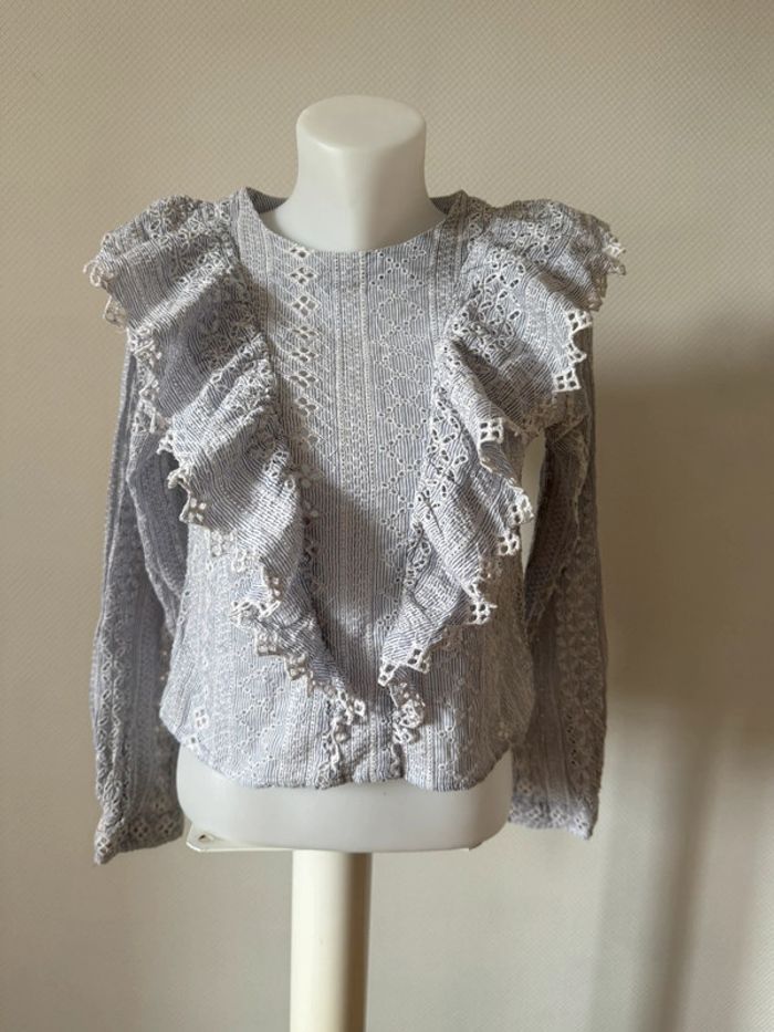 Blouse bleu en bon état taille 38 H&M