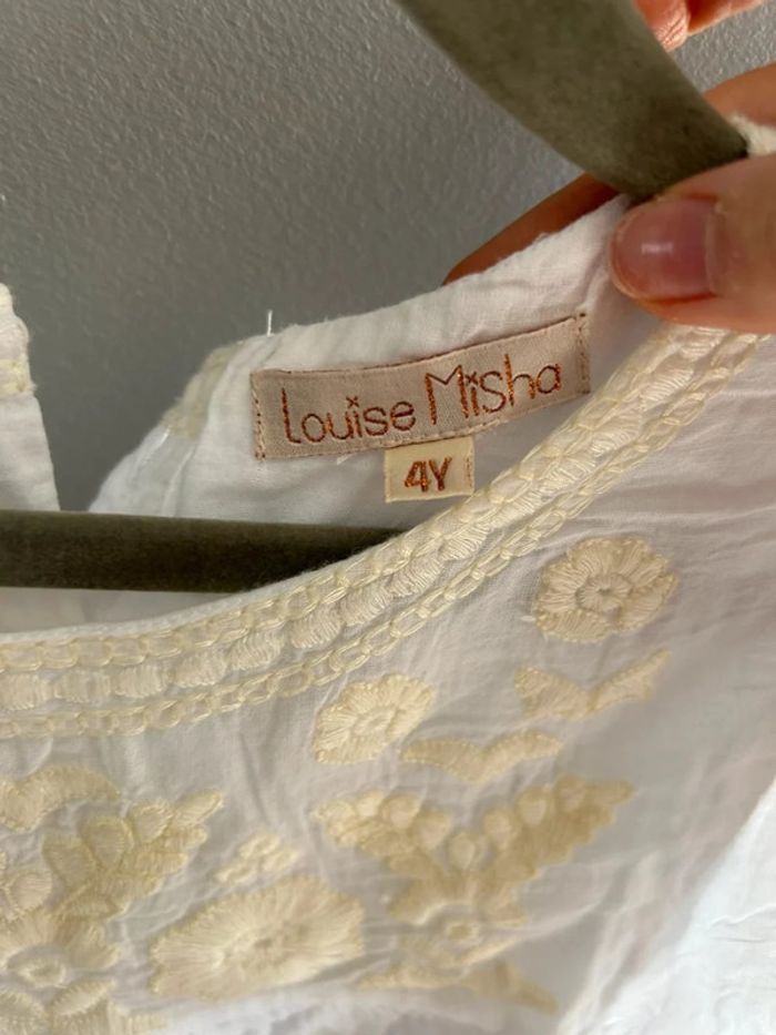Blouse blanche en coton avec broderies - Louise Misha (Taille 3-4 ans) - photo numéro 4