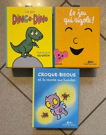 Lot 3 jeux enfants l’école des loisirs dinosaure dingo croque bisous