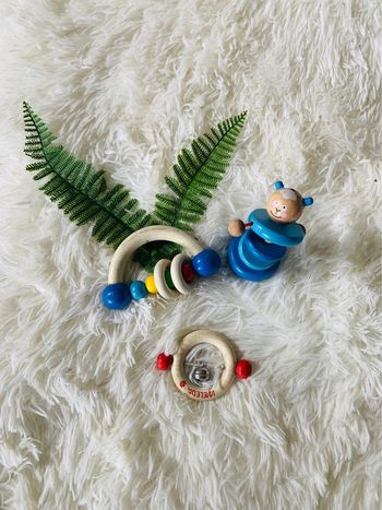 Lot jeux d éveil anneaux en bois