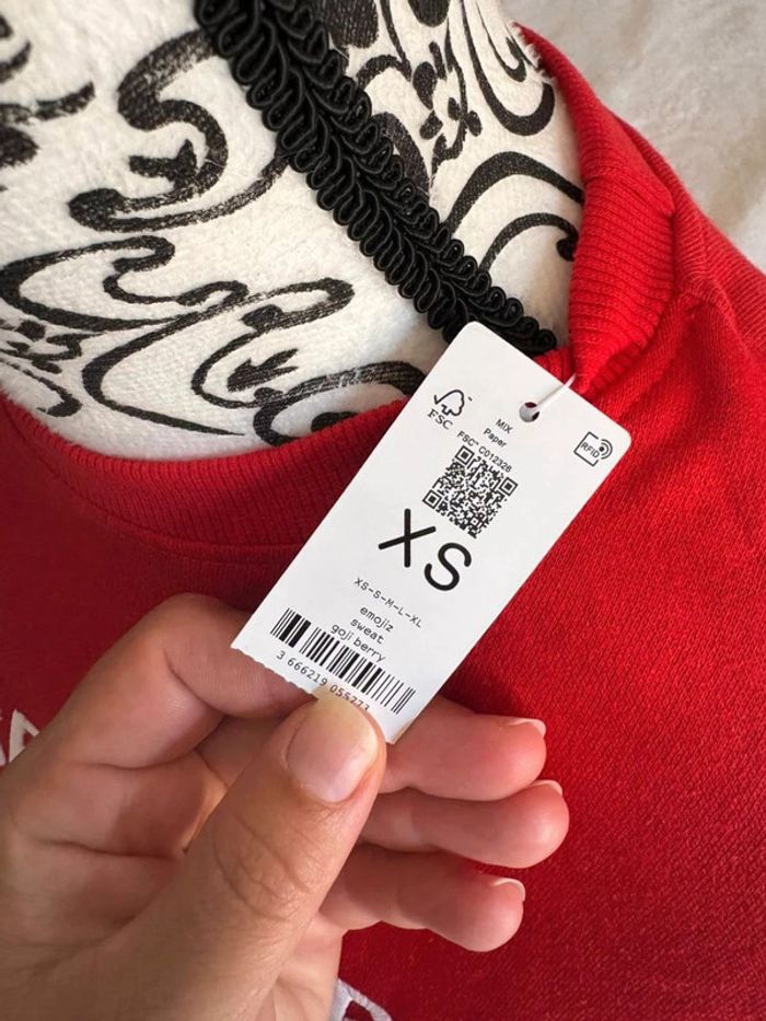 Sweat rouge crop top “Briseuse de Cœur” Undiz – Taille XS - photo numéro 4