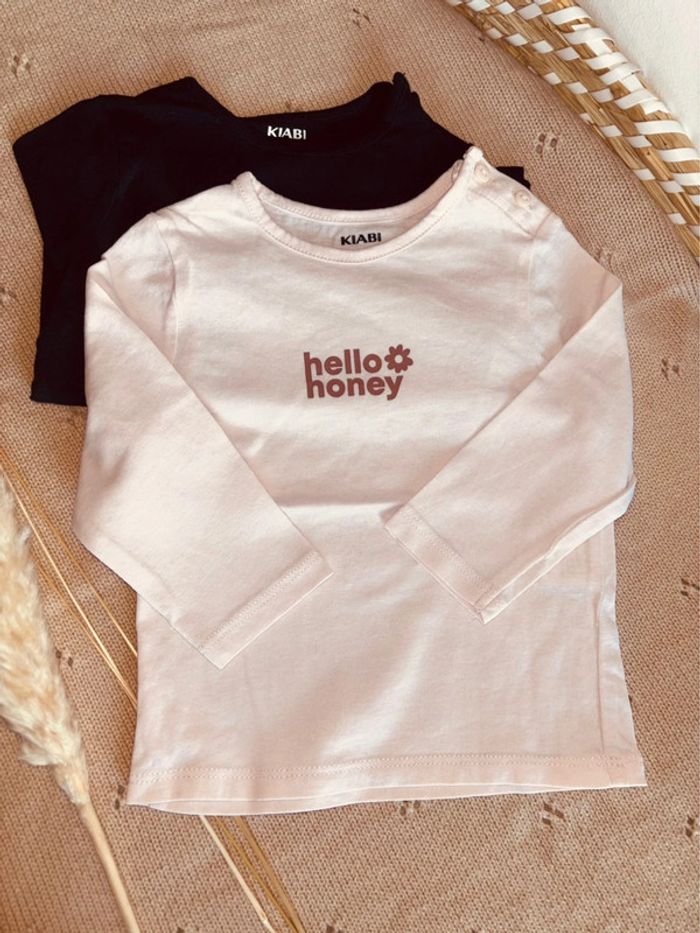 Lot de 2 t-shirt manche longue 6 mois - photo numéro 2