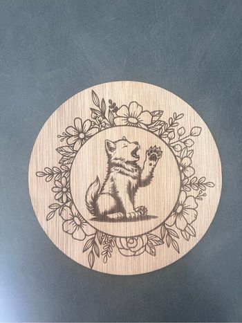 Plaque décorative loup