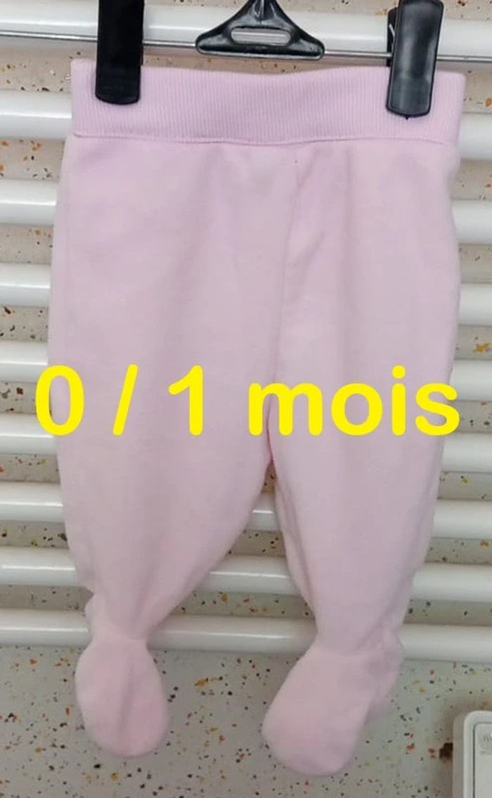 Pantalon polaire rose avec pied H & M Taille 0 / 1 mois