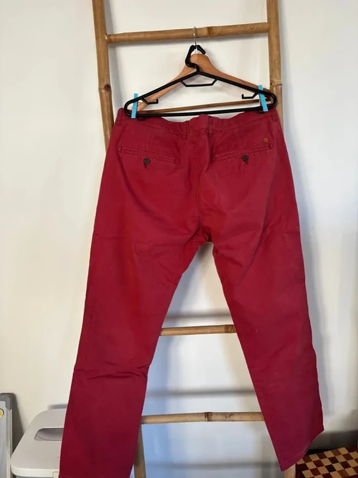 Pantalon chino rouge bordeaux Celio taille 48 - photo numéro 7