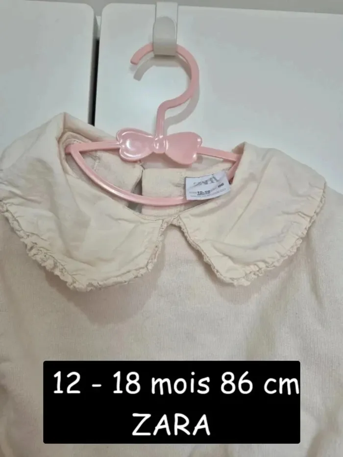 Pull court col Claudine ZARA 12 18 mois 86 cm beige - photo numéro 5