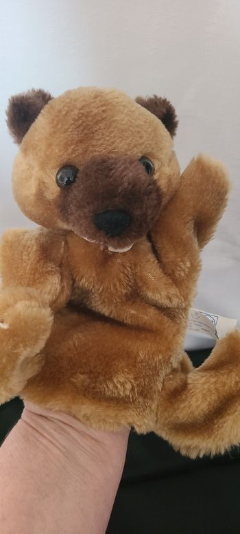 doudou marionnette castor , marmotte krys