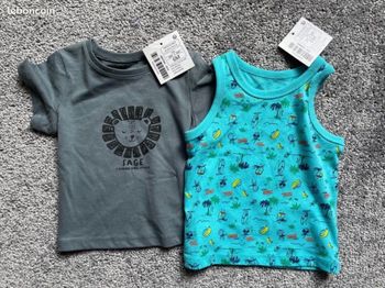 Tee shirt + débardeur 6 mois