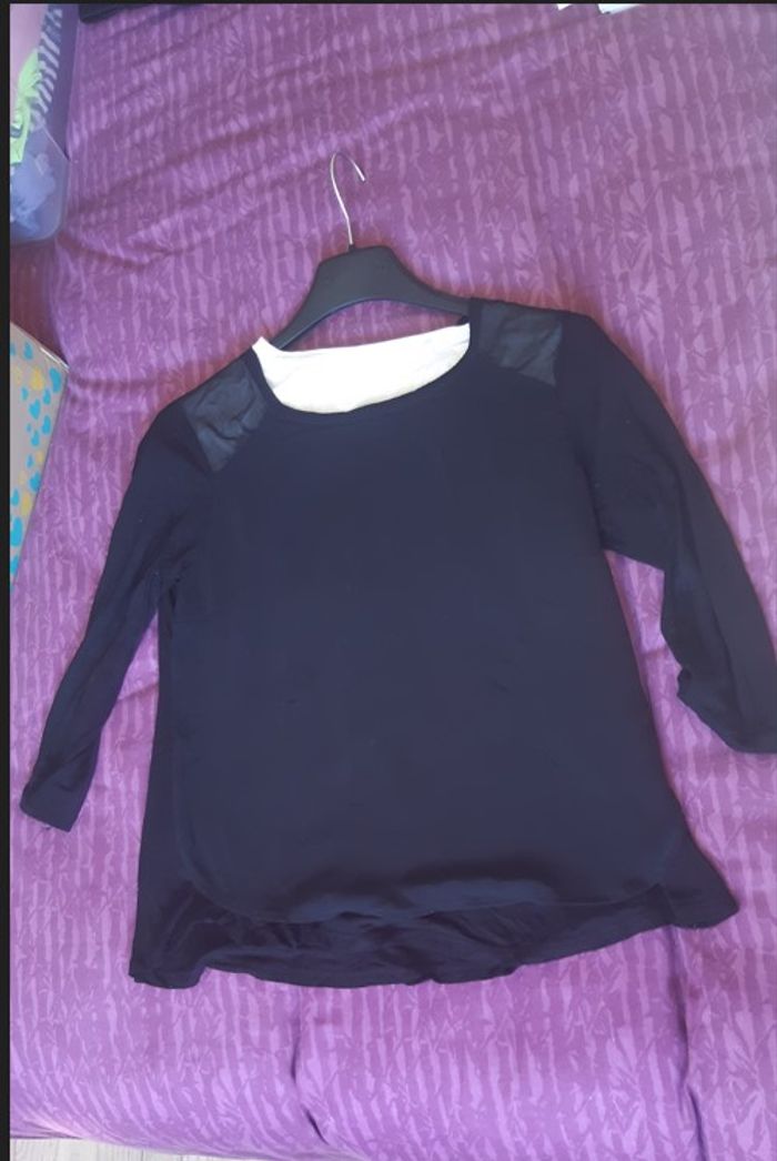 T-shirt tunique Bershka taille S, noir - photo numéro 2