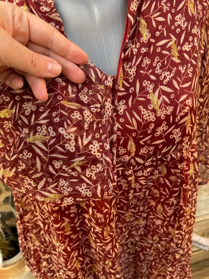 Robe courte en voile bordeaux - - photo numéro 4