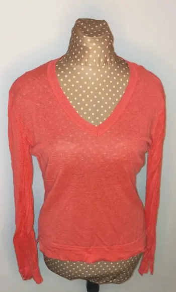 Pull corail rose femme, en lin, Adagio, taille 38