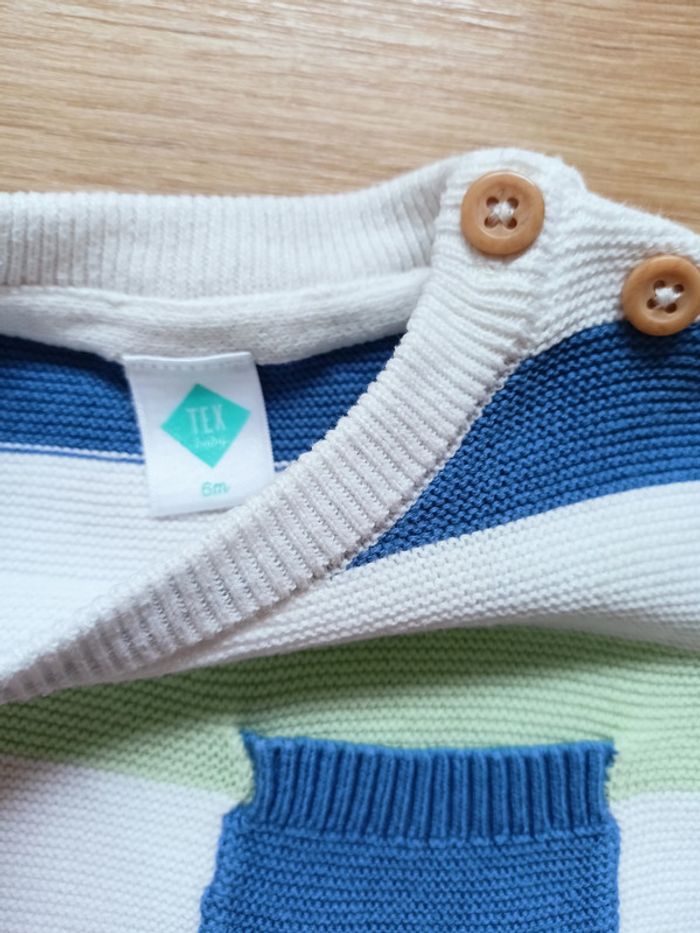 Pull rayé 6 mois - Neuf - photo numéro 3