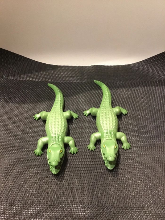 Playmobil lot 2 figurines crocodiles adultes verts alligators caïmans animaux sauvages - photo numéro 2