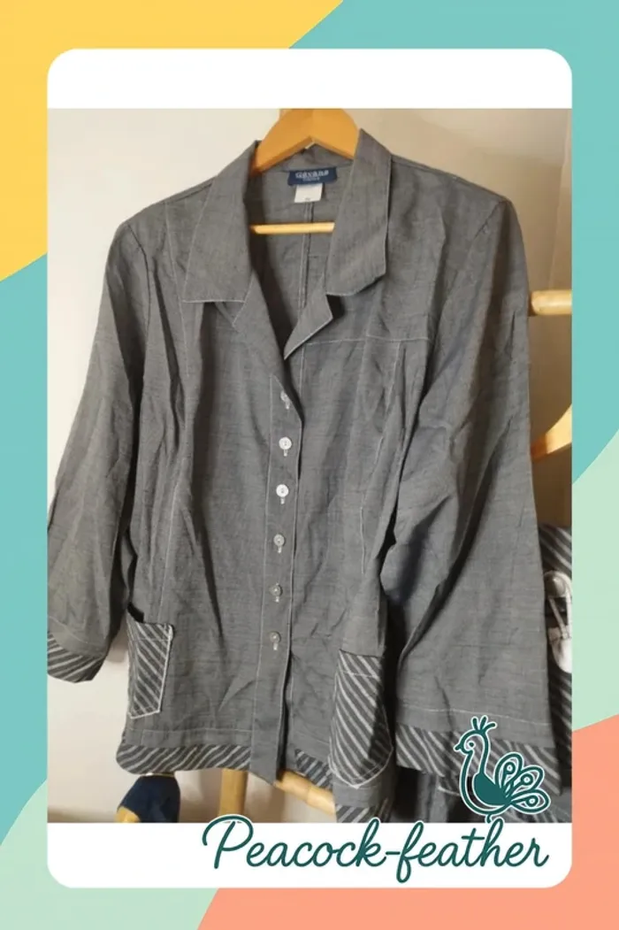 Ensemble jupe veste gris gevana 56 - photo numéro 3