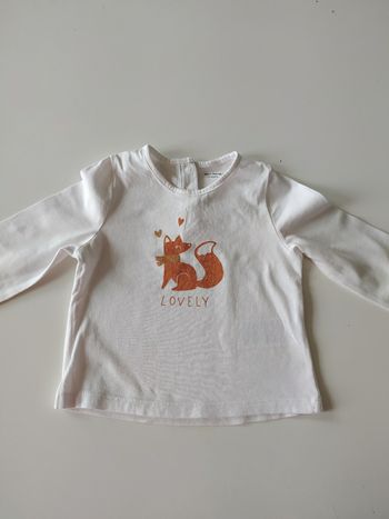 Tee shirt manches longues fille 12 mois