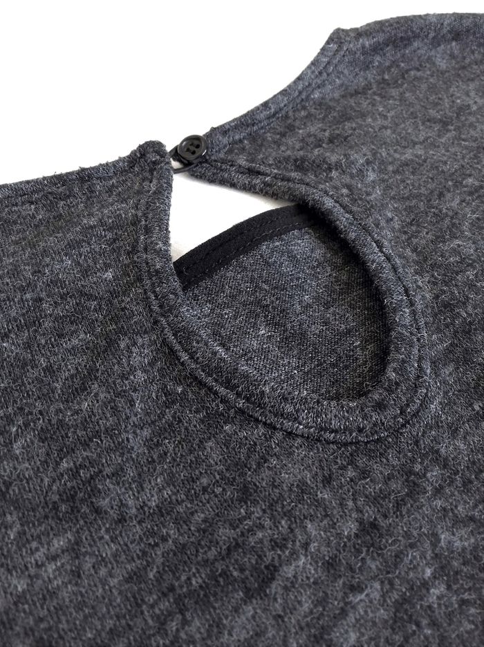 Pull gris à empiècement voile noir - Camaïeu - photo numéro 7