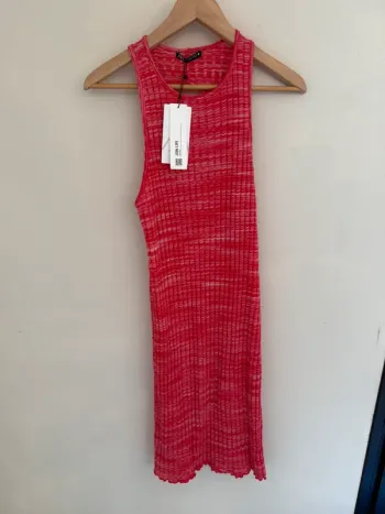 Robe côtelée rose Zara