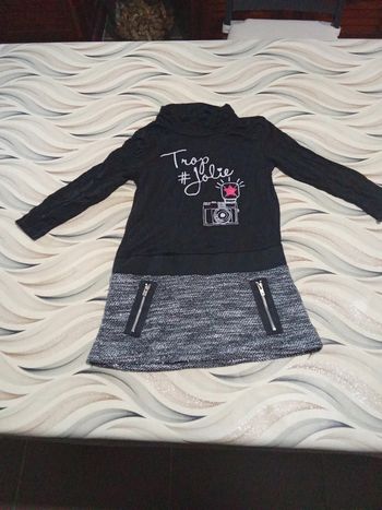 Robe noire et gris chiné motif appareil photo tranquillement Zoé and co