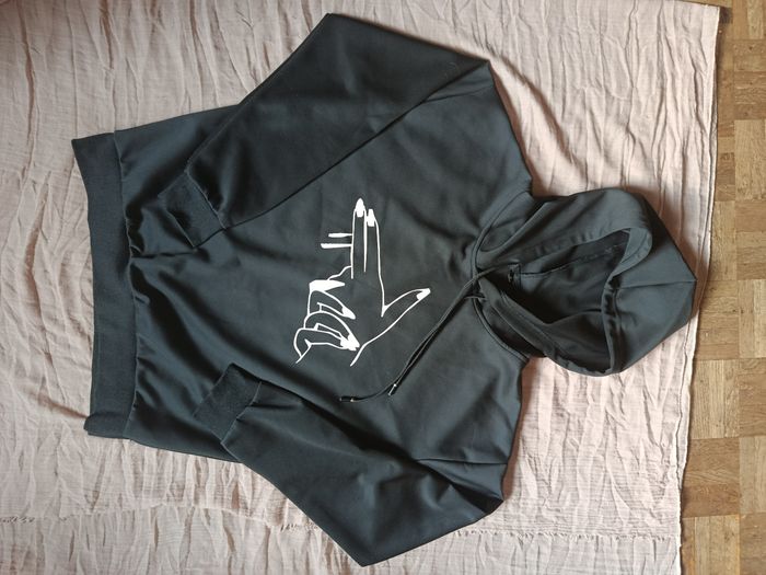 Sweat à capuche noir en S