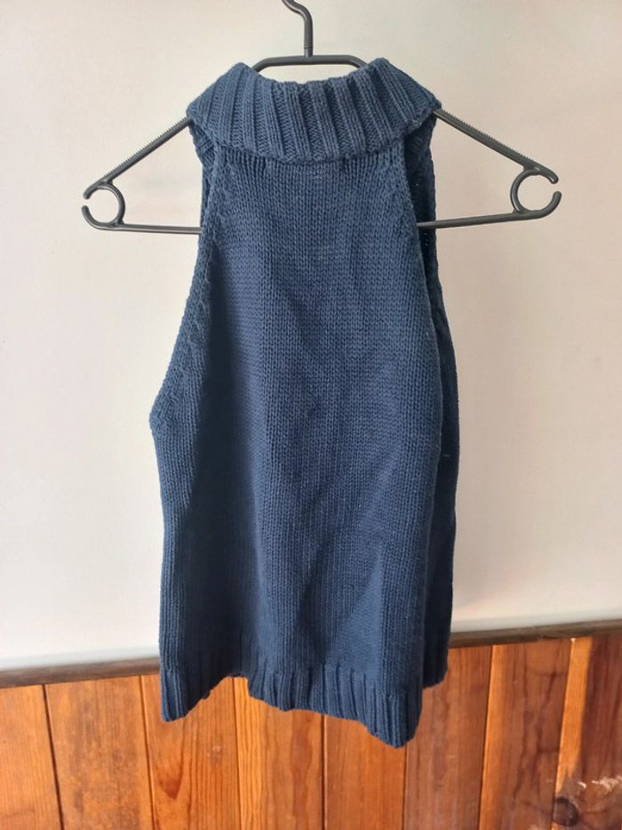 Gilet bleu sans manches - photo numéro 2
