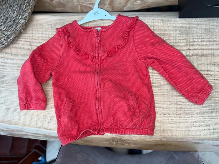 Gilet tape à l’œil 3 ans 36 mois rouge à paillette sweat fille - photo numéro 2