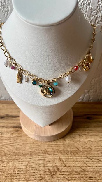 Collier à breloque éléphant inox