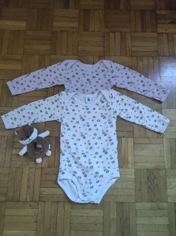 Lot de 2 bodies fille 24 mois Petit bateau fleuri