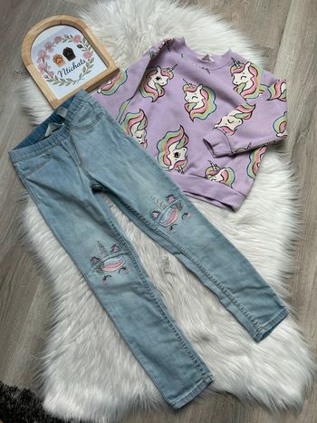 Ensemble H&M Licorne : Pull (4 ans) & Jean (6 ans)