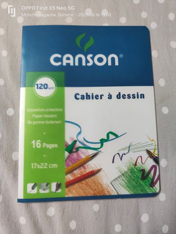 Cahier à dessin canson 120g/M2 16 pages 17x22cm
