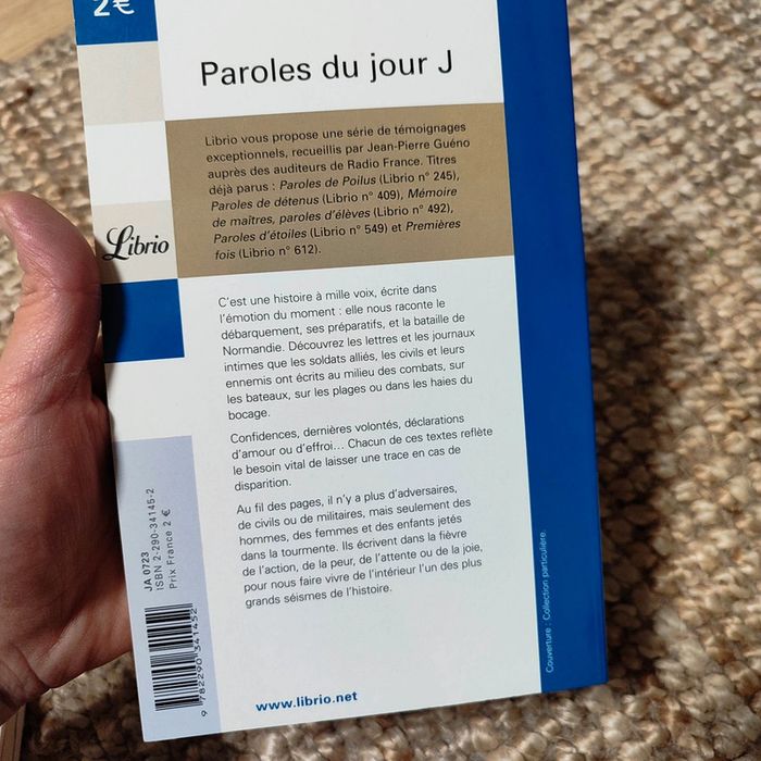 Paroles du jour J librio - photo numéro 2