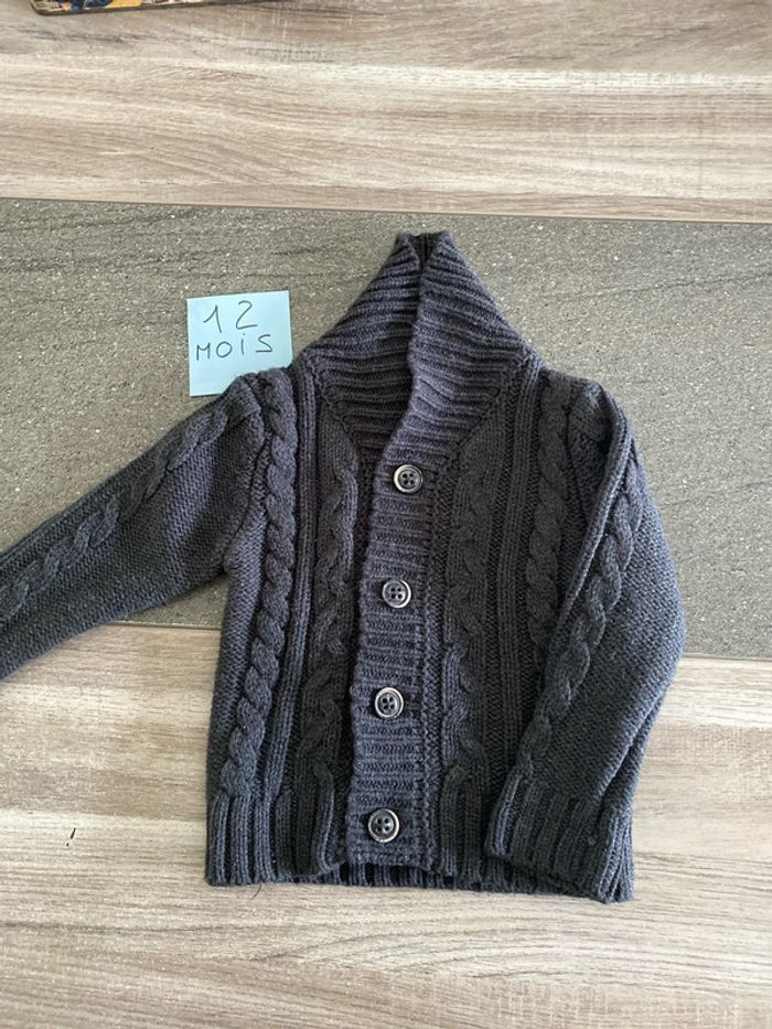 Gilet gris foncé 12-18 mois