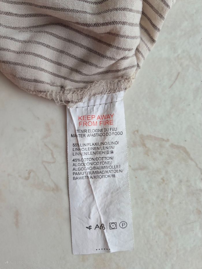 Blouse sans manches rayée lin coton Kwoman T.44 (XXL) - photo numéro 4