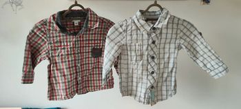 Lot de 2 chemises manches longues 12 mois