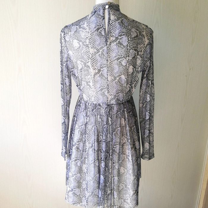 Robe en voile imprimée chic bleu taille XL comme neuve - photo numéro 7