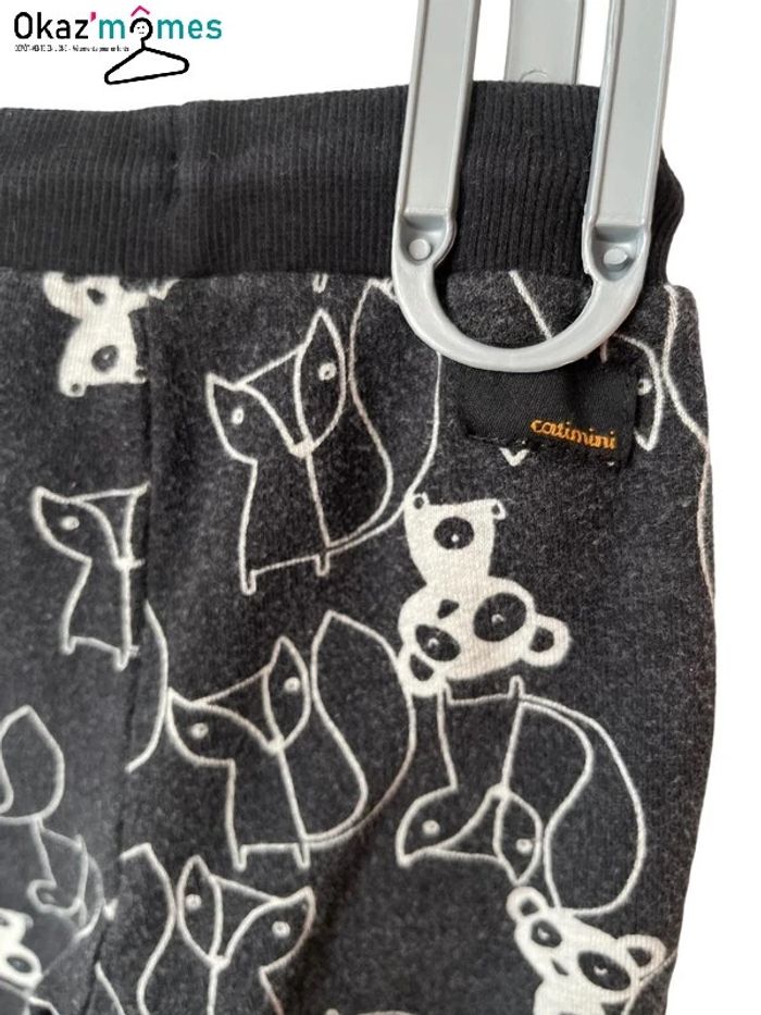 Jogpant noir chiné motifs animaux - Catimini 9 mois (71cm) - photo numéro 4