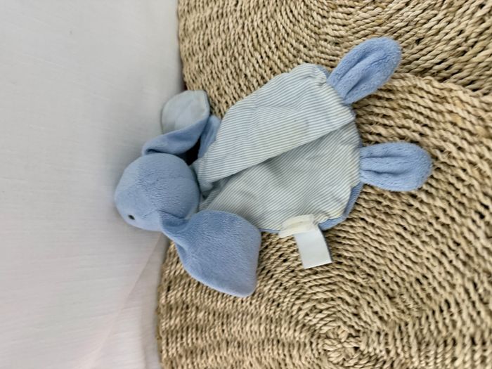 doudou plat lapin bleu textura baby kids - photo numéro 5