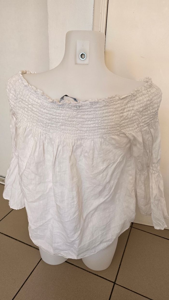 Blouse en lin zara taille 36 - photo numéro 4