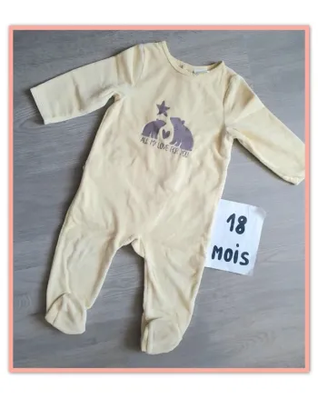 Pyjama 18mois jaune tao mixte 80cm