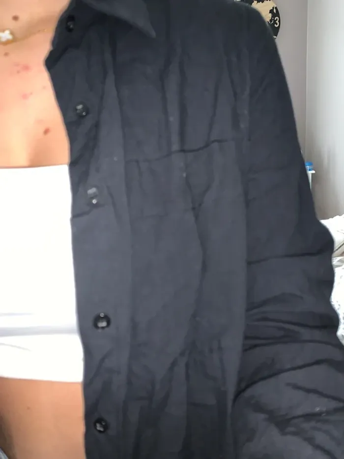 chemise noir longue - photo numéro 2