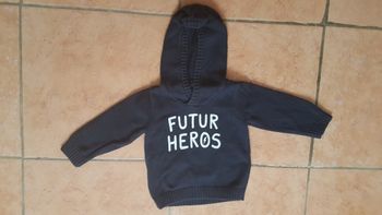 Pull à capuche garçon 12 mois marine G Baby