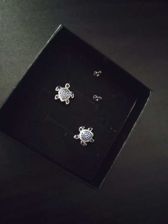 Boucles d'oreilles tortue avec coffret cadeau - photo numéro 3