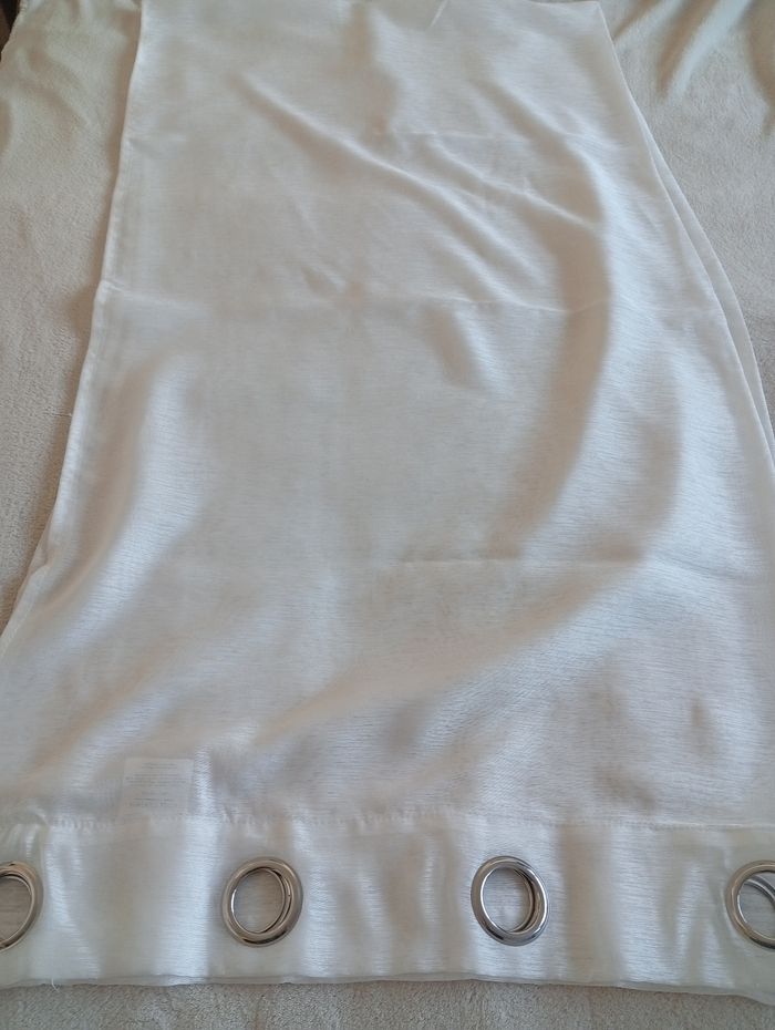 Rideau/ Voilage blanc. Voile Curtain - photo numéro 7