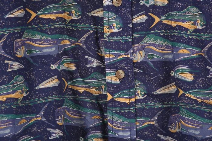 Superbe chemisette vintage 90-2000s en coton motif poissons (#240300) - photo numéro 2