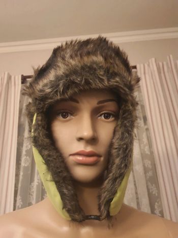 Chapeau Aviateur vert fausse fourrure Cairn