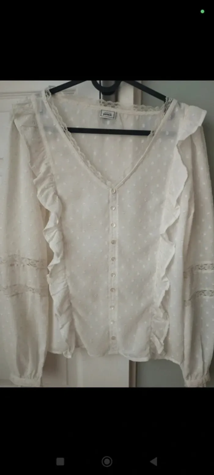 Blouse blanche à plumetis pimkie 34