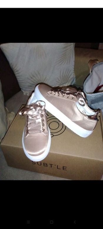 Baskets Delta satin nude t.37