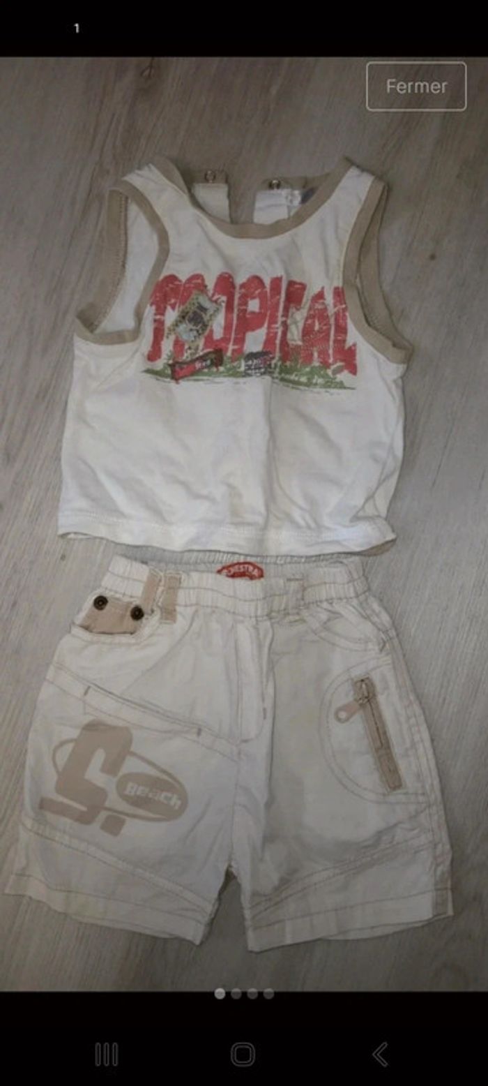 Ensemble short + débardeur garçon 6 mois